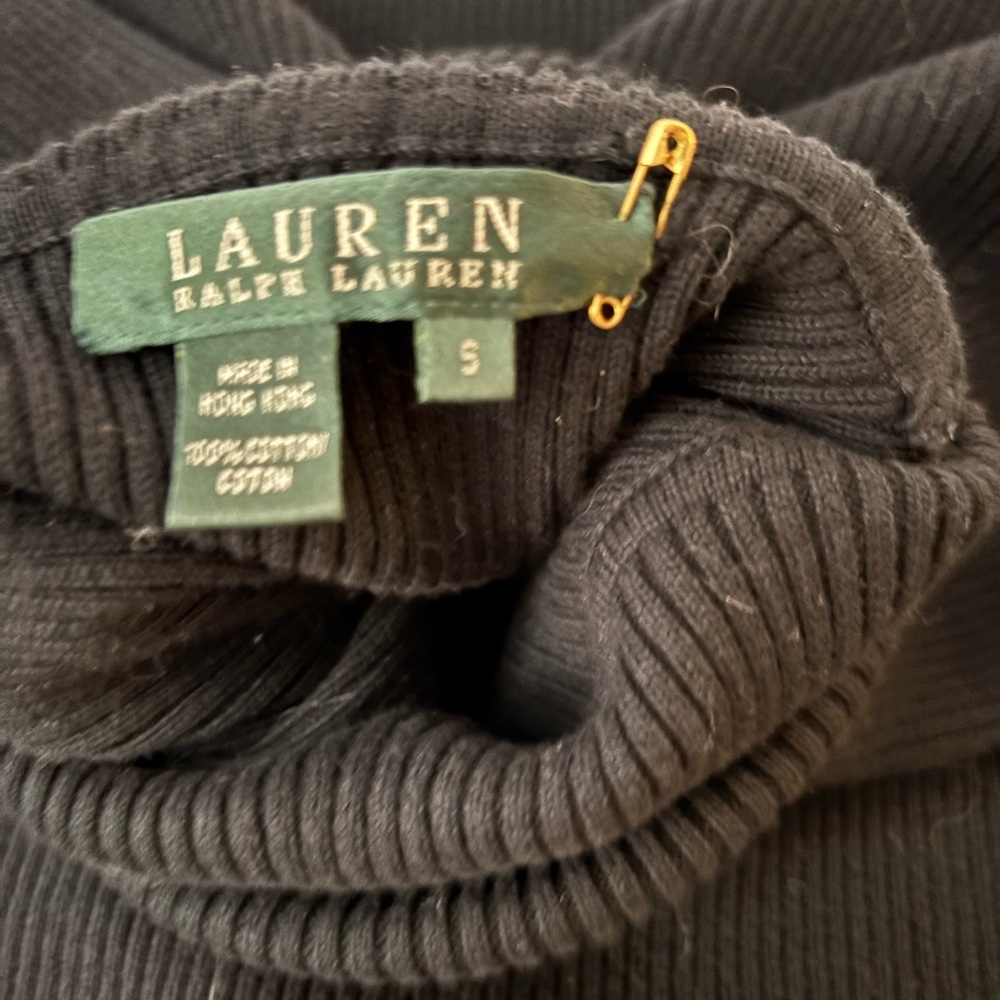 Lauren Ralph Lauren Navy Ribbed Knit turtleneck sweater